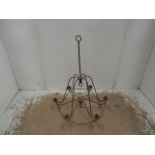 Wrought Iron Six Branch Candle Chandelier