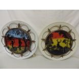 Pair of 1950's Wall Hung Illuminated Scene Wall Lights of Spanish Dancers & Monarch of the Glen