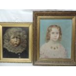 Gilt Framed Victorian Portrait of Girl & One Other