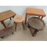 Small African Circular Stool & Four Others