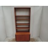 1960's G Plan Bookcase Unit with Sliding Doors Below