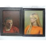 Framed Oil Portrait of Girl with Blonde Hair Signed P J Dillon 1968 & One Other by Chris Waite
