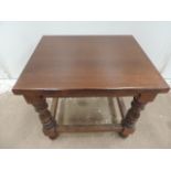 Small Square Top Oak Occasional Table