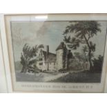 Antique Framed Coloured Print of Ostenhanger House