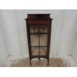 Edwardian Mahogany & Satinwood Inlay Corner Display Cabinet