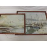 Two Framed & Glazed Vernon Ward Coastal Prints