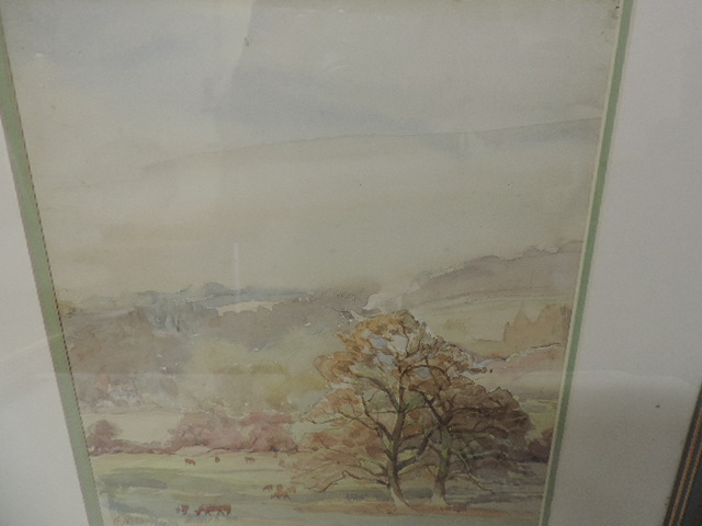 Framed & Glazed Watercolour Landscape Signed Hunter