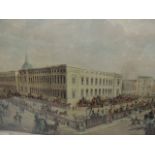 Framed & Glazed Antique Coloured Print North East View of the New Central Post Office (London)