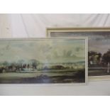 Two Large Rowland Hilder Framed Countryside Coloured Prints