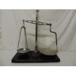 Pair of Antique Chrome Balance Scales with Weights