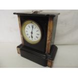 Slate & Marble Late 19th Century Mantle Clock with Enamel Face