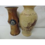 8" Royal Doulton Salt Glaze Vase & Second of St. Clements Church