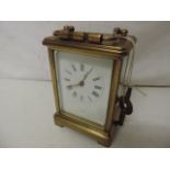 Small Late 19th Century Brass Bound Carriage Clock