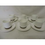 Set of Six Wedgwood Susie Cooper Everglade Cups & Saucers