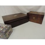 Victorian Rosewood Writing Box & Tunbridgeware Needlework Box & One Other in China