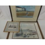 Framed & Glazed Limited Edition Print of Joss Bay Bryan Horton & Broadstairs Harbour & Etching of