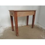 Small Antique Pine Kitchen Work Table with Drawer