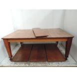Arts & Crafts Extending Dining Table with Four Extra Leaves Extending to 12Ft with Stamped Thread