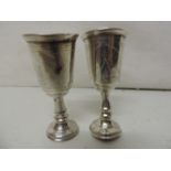Pair of 3.5" Silver Bright Cut Goblets