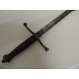 Ceremonial Steel Sword Marked G. R. with Shagreen Handle