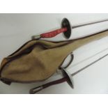 Two Fencing Foils & Bag From Harry Nelson Fencing International 1970