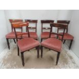 Set of Six 19th Century Splayed Back Mahogany Dining Chairs on Turned Front Legs