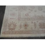 Large Soft Cream & Beize Wool Carpet 9'10" x 8'