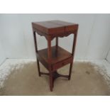 Regency Mahogany Gentleman's Shaving Stand with Fold Over Top & Single Drawer