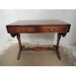 Reproduction Flame Mahogany Sofa Table with Two Drawers