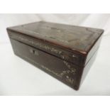 Victorian Rosewood Writing Box Inlayed with Mother of Pearl