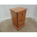 Small Polished Pine Three Drawer Chest