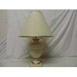 Cream & Gilt China Urn Table Lamp