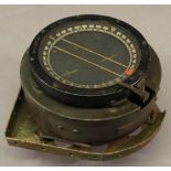 A SECOND WORLD WAR P8 AIRCRAFT COMPASS held on mount. CONDITION: Some losses to paint overall good.