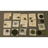 A SMALL GROUP OF GB PRE-DECIMAL COINAGE including 9 silver threepenny coins, cartwheel penny, half