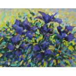 Geoff Marsters (British contemporary)  CLEMATIS JACKMANII, pastel, a floral study, signed with