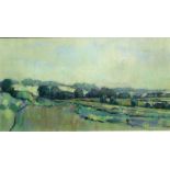Geoff Marsters (British contemporary)  ROAD TO NAYLAND, SUFFOLK, pastel, a landscape study, signed