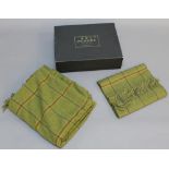 A JAMES PURDEY & SONS LTD 100% LAMBSWOOL BLANKET AND SCARF SET tartan type design, housed in