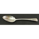 A SCOTTISH PROVINCIAL TABLE SPOON, Old English pattern with engraved initials PJG, marks for James