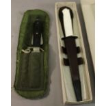 A POST WAR RAF EMERGENCY RELEASE KNIFE AND NATO ISSUE COMMANDO DAGGER the emergency knife made by