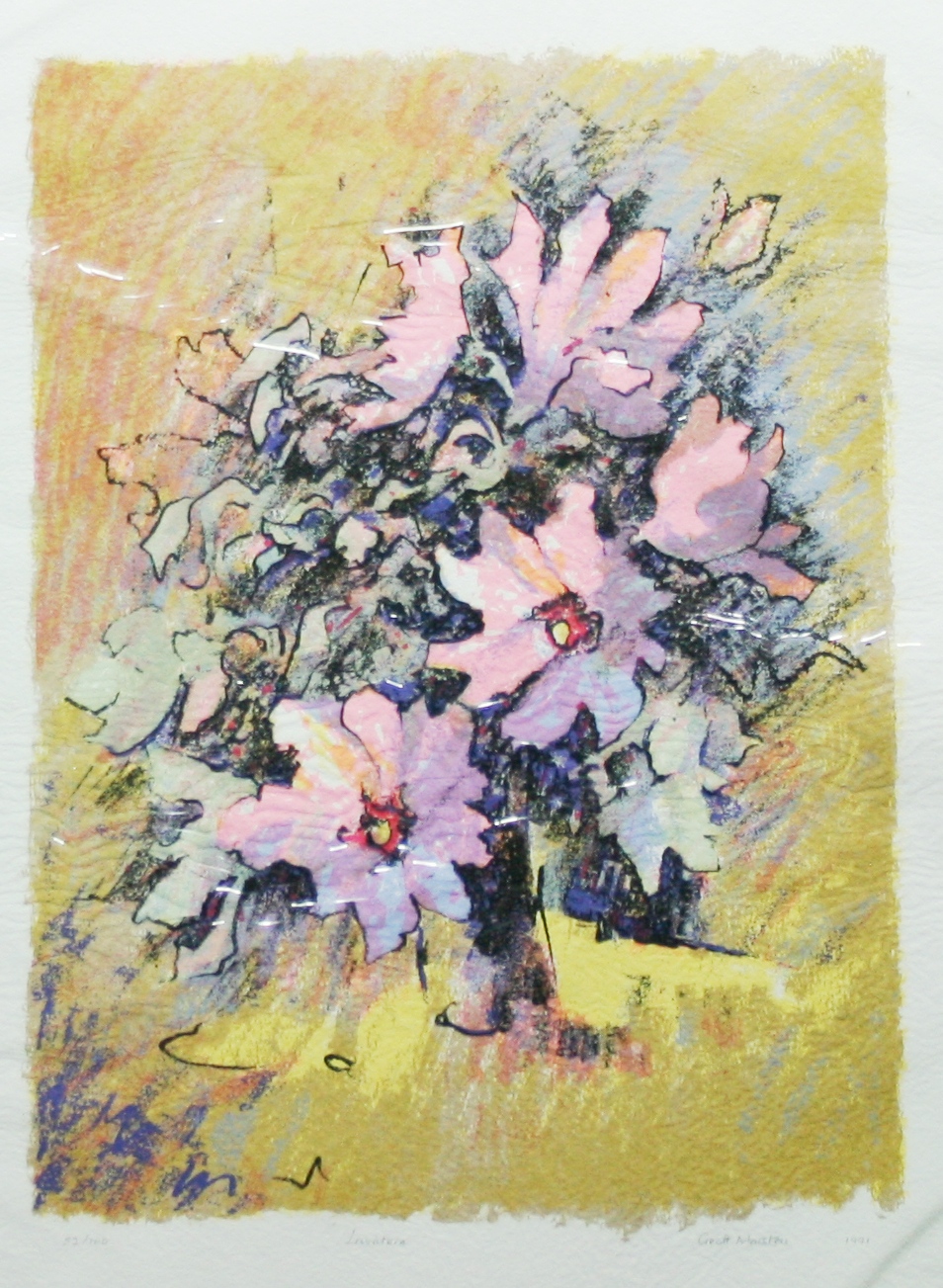 Geoff Marsters (British contemporary)  THREE LIMITED EDITION SILK-SCREEN PRINTS 'Clematis' ' - Image 2 of 3