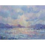 Geoff Marsters (British contemporary)  TOWARD ARDNAMURCHAN,  pastel, a view looking towards the