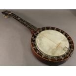 A ROSEWOOD 'THE NEW WINDSOR' PATENT ZITHER BANJO By A O Windsor, 94 Newhall St, Birmingham, of