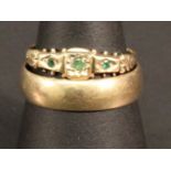 A 9CT GOLD WEDDING BAND of traditional form, marked 375, ring size S. 4grams, together with a 9ct