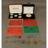 A GROUP OF MISCELLANEOUS COINAGE commemorative, GB and world (qty) some cased. CONDITION: Viewing