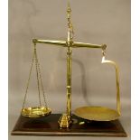 A BRASS AND MAHOGANY PATENT BALANCE SCALE by Bartlett, Bristol (1835-1920) of typical form, the