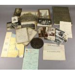 A FIRST WORLD WAR DEATH PLAQUE AND EPHEMERA, plaque named to "Frederick James Lee" with case and