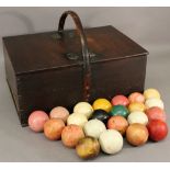 LARGE QUANTITY OF IVORY AND BONZOLINE/COMPETITION BILLIARD BALLS natural and stained, 45 ivory balls