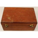 A MAHOGANY CASED SET OF BRASS WEIGHTS by L Oertling, London, various graduating brass weights in