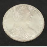 AN AUSTRIAN MARIA THERASIA THALER TYPE COIN almost proof like, modern copy. CONDITION: inspection