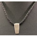 A GEORG JENSEN 925S 'VICTORY' PENDANT, a small tapering rectangular pendant marked 925s Denmark,